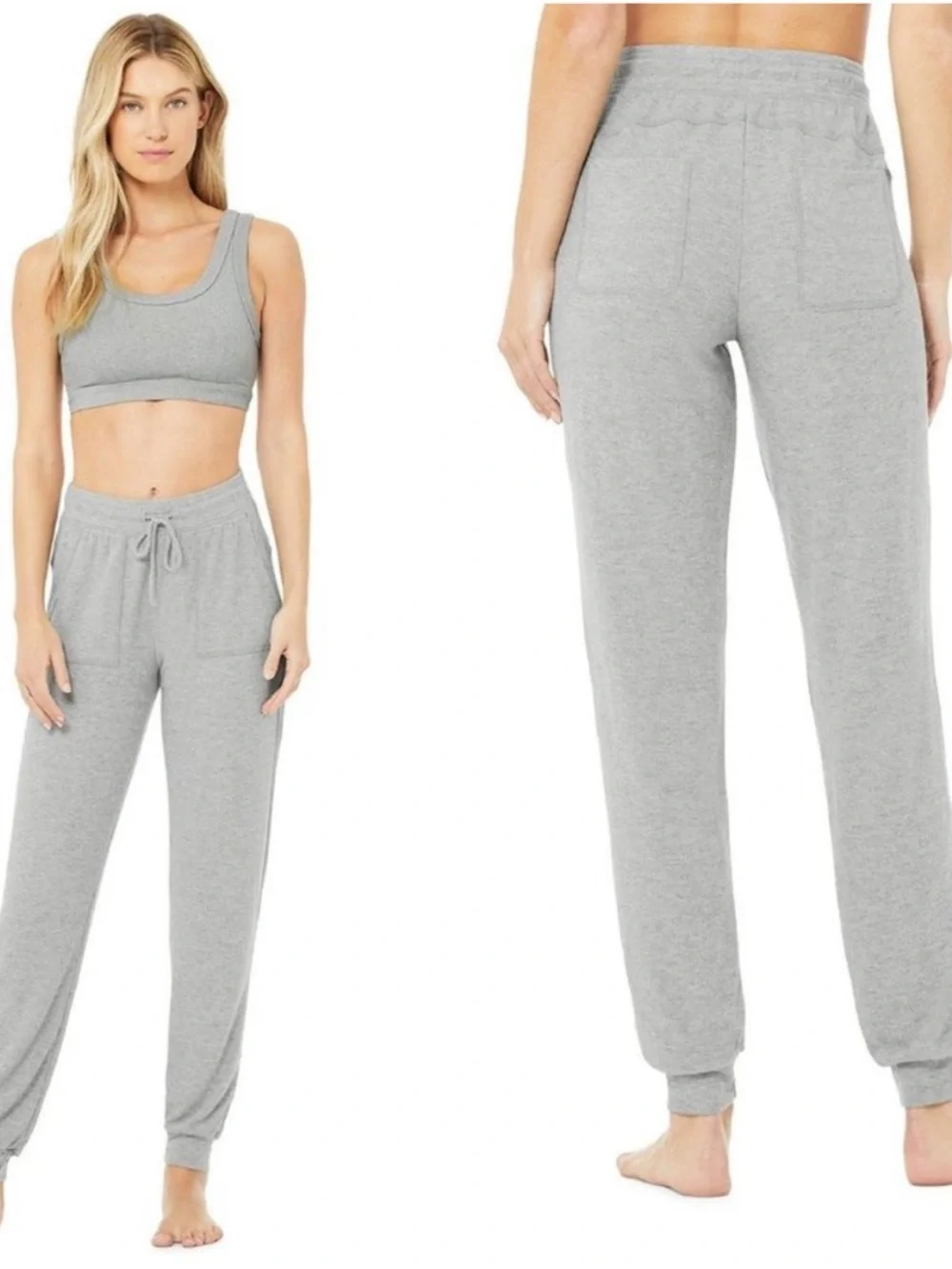 Alo Yoga Soho Sweatpant Athletic Heather Grey Womens Size S